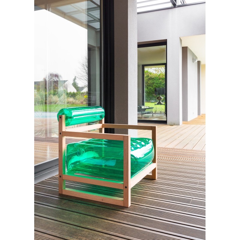 YOKO Armchair - Wood - Green
