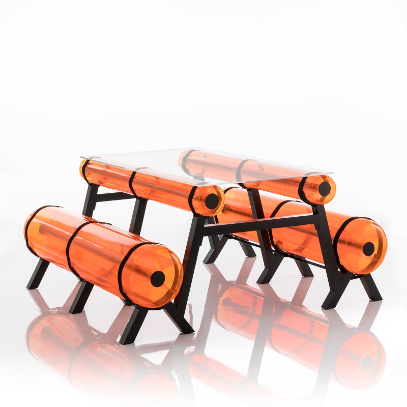ZIBA XL table - Aluminium - Orange