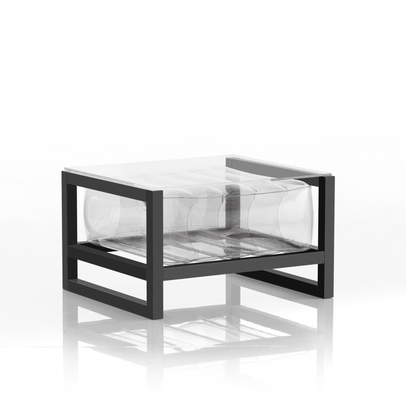 YOKO coffee table - Aluminium - Transparent