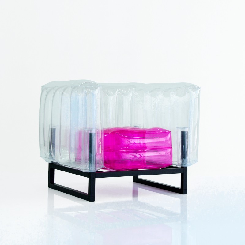 Yomi armchair two-tone - Pink - Transparent