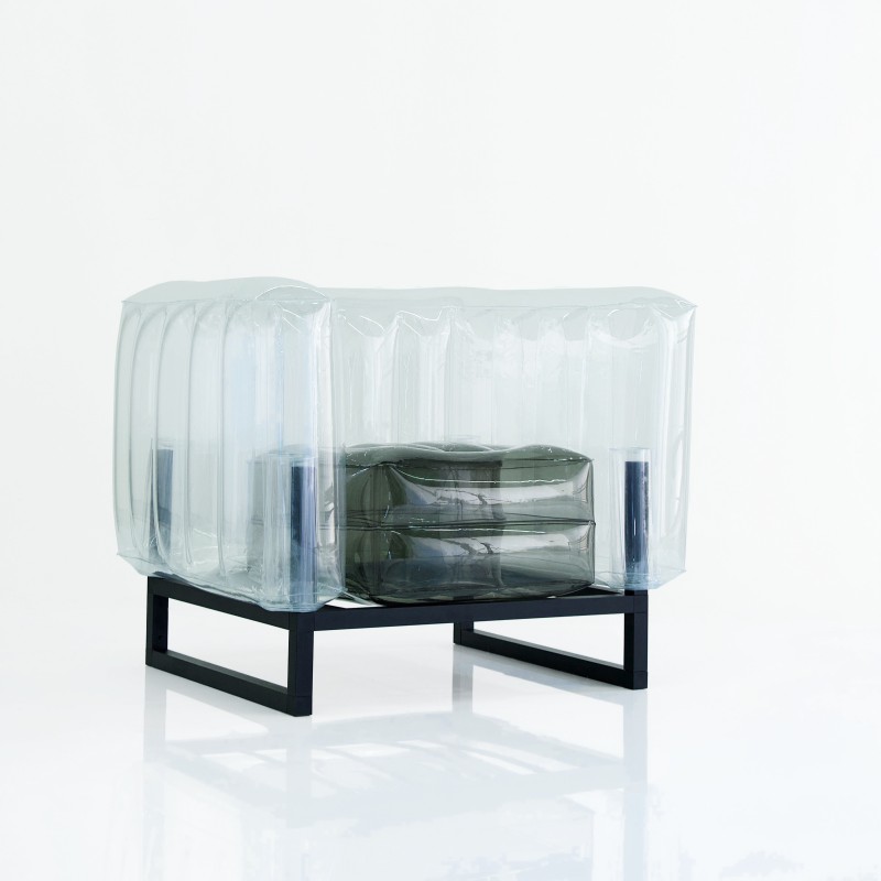 Zweifarbiger Sessel YOMI - Schwarz - Transparent