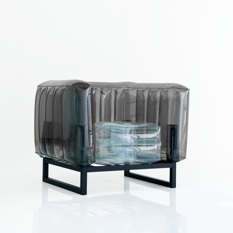 Yomi armchair two-tone - Transparent - Black
