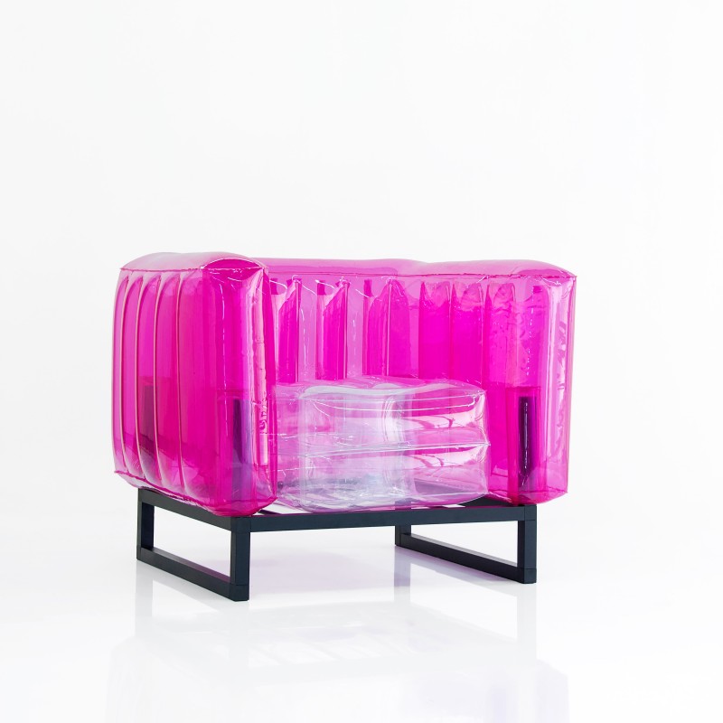Yomi armchair two-tone - Transparent - Pink