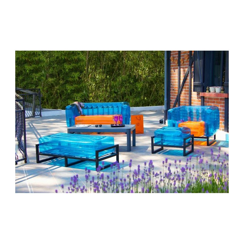 Yomi armchair two-tone - Orange - Blue
