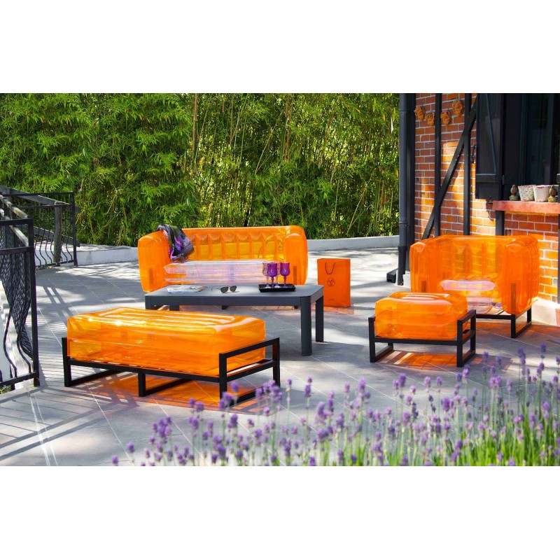 Yomi armchair two-tone - Transparent - Orange