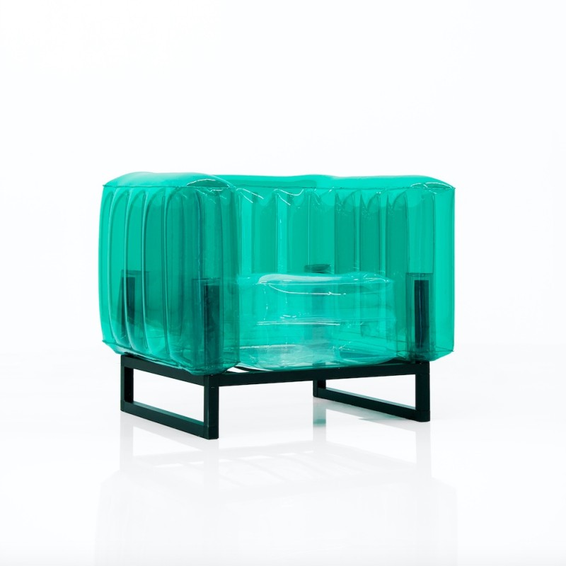 Yomi armchair two-tone - Transparent - Green