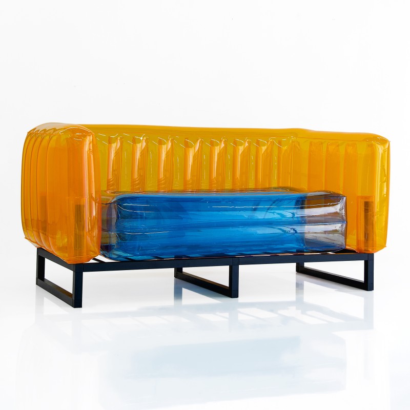 Zweifarbiges YOMI Sofa - Blau - Orange