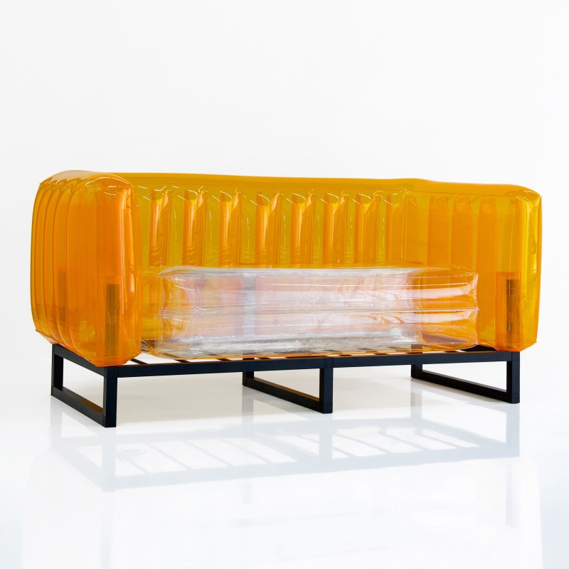 YOMI Two-Tone Sofa - Transparent - Orange