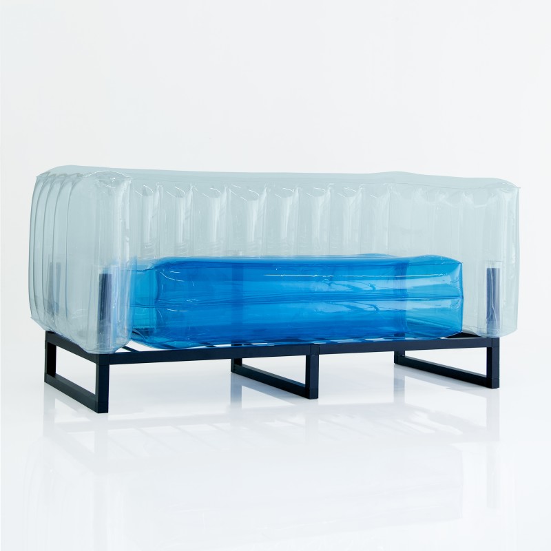 YOMI Two-Tone Sofa - Blue - Transparent