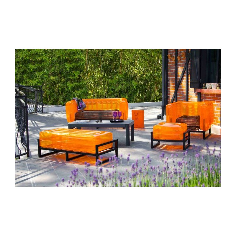 Zweifarbiges YOMI Sofa - Schwarz - Orange
