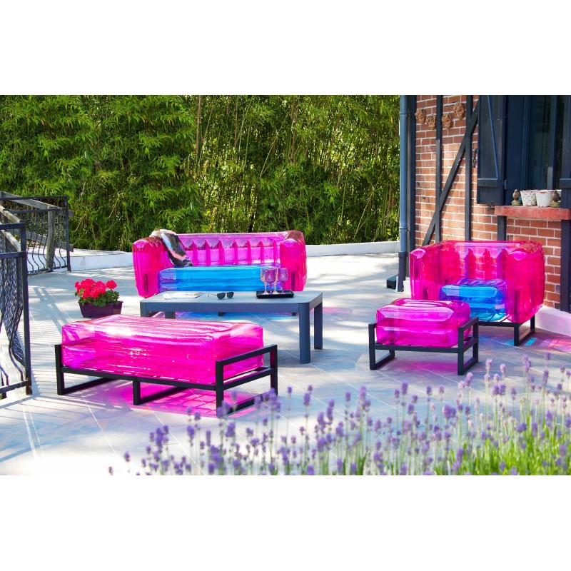 Zweifarbiges YOMI Sofa - Blau - Pink