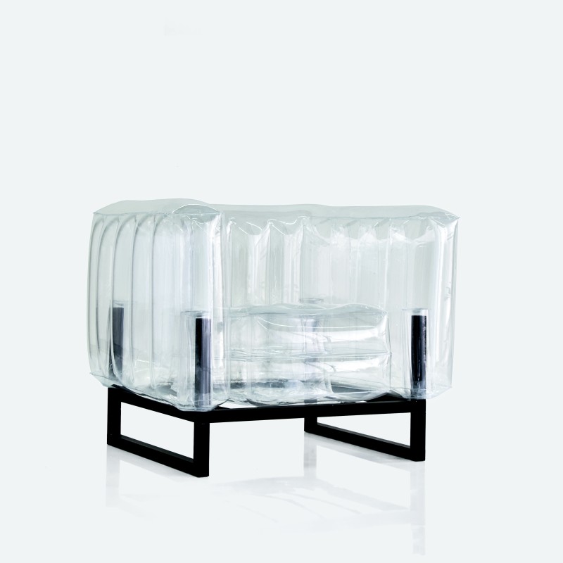 YOMI armchair - Aluminium - Transparent