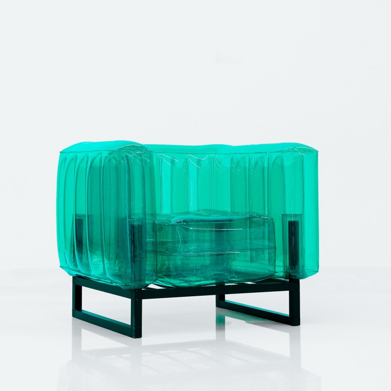 YOMI armchair - Aluminium - Green