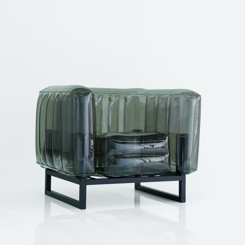YOMI armchair - Aluminium - Black