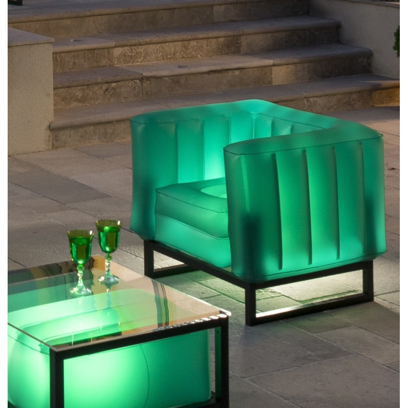 YOMI Luminous Armchair - Aluminium - Green