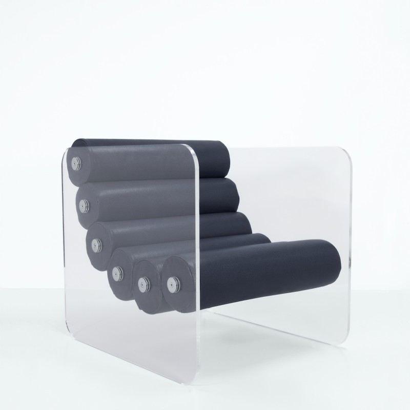 MW02 armchair, foam and leather seat - ANTHRACITE