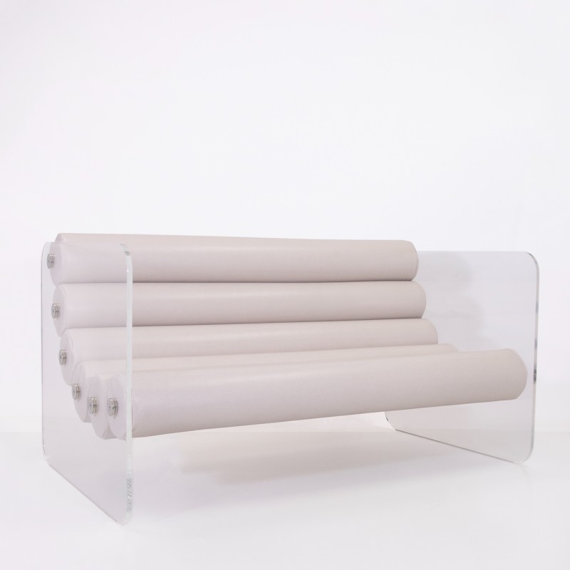 Sofa MW02 foam and leather seat - Pearl